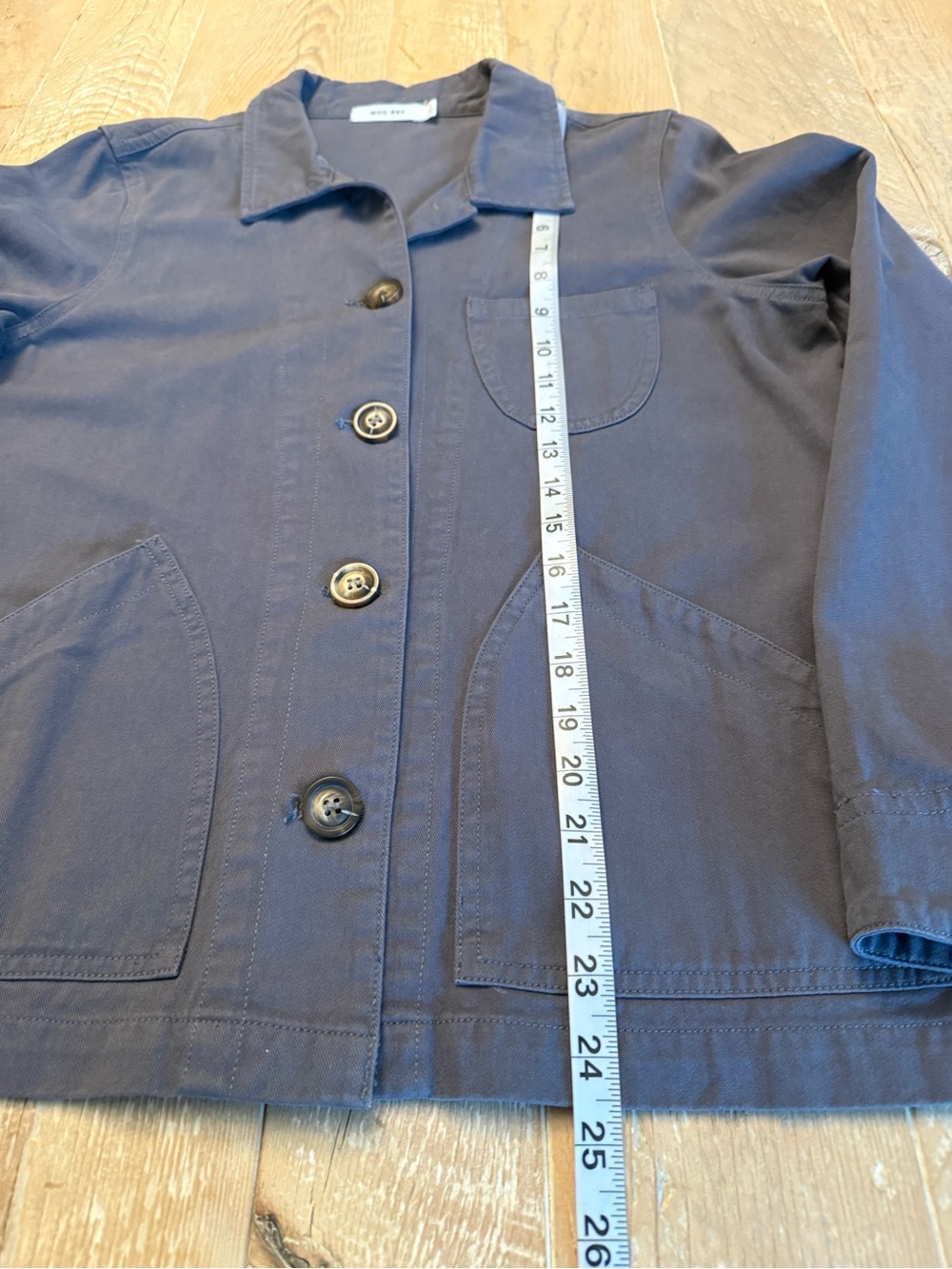 Mod Ref Soft Blue Utility Button-Front Chore Jacket S - Picture 4 of 9